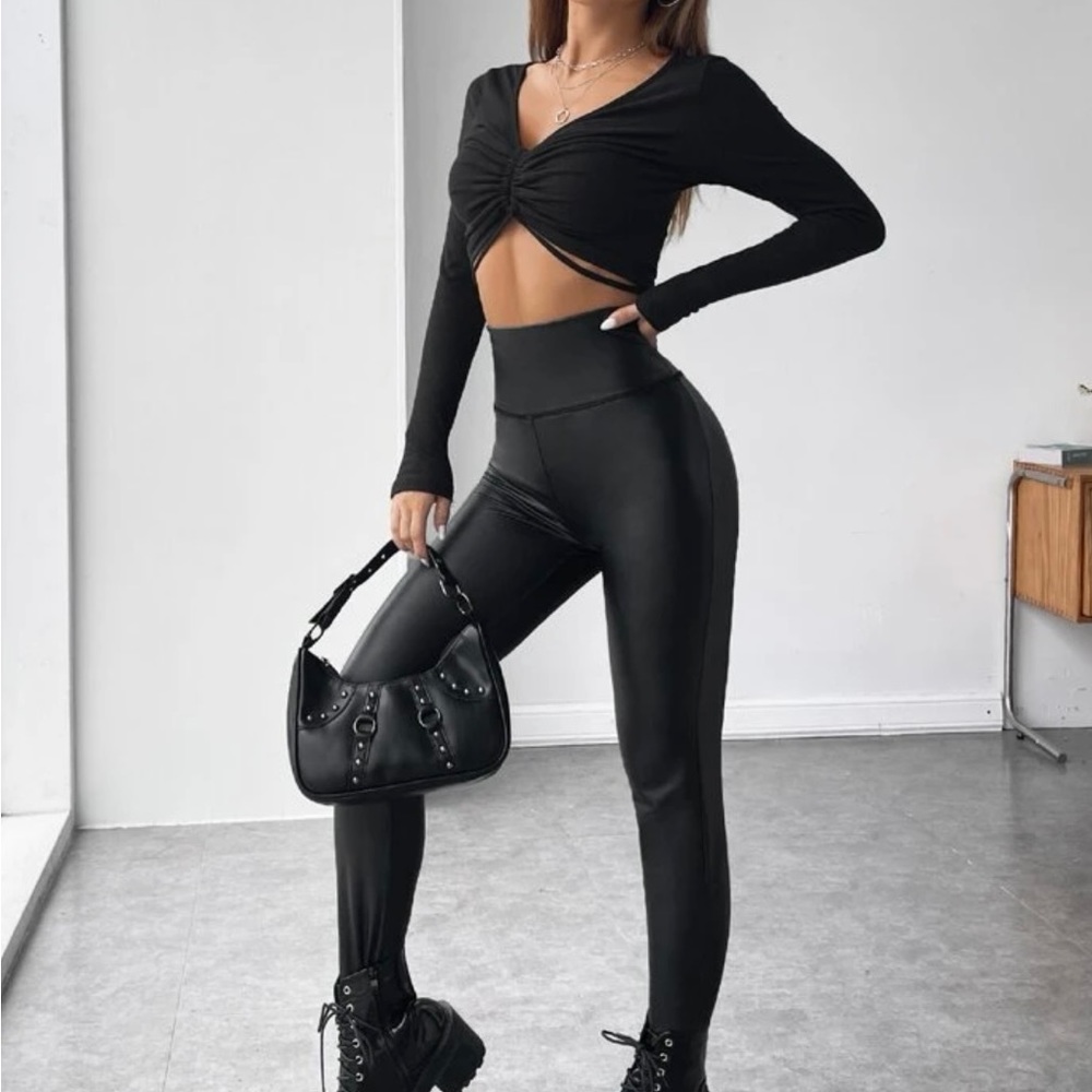 NWT - SHEIN BAE Wideband Waist PU Leather Leggings